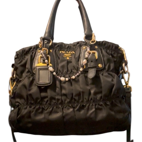 PRADA Tessuto Black Handbag with Shoulder Strap - Picture 1 of 15